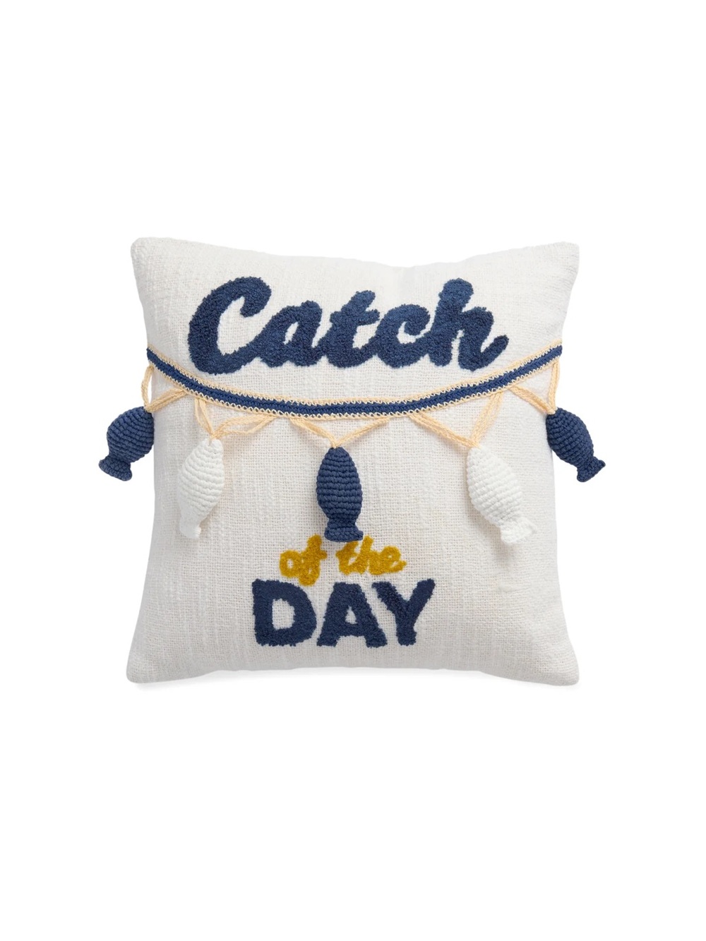 Shiraleah Catch of the Day Coastal Throw Pillow NWT - Picture 2 of 6
